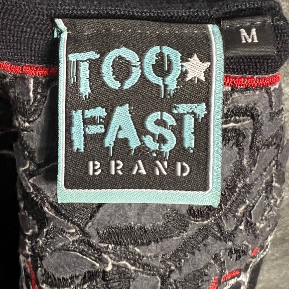 Too Fast Brand spiderweb Rose batwing - Picture 7 of 8